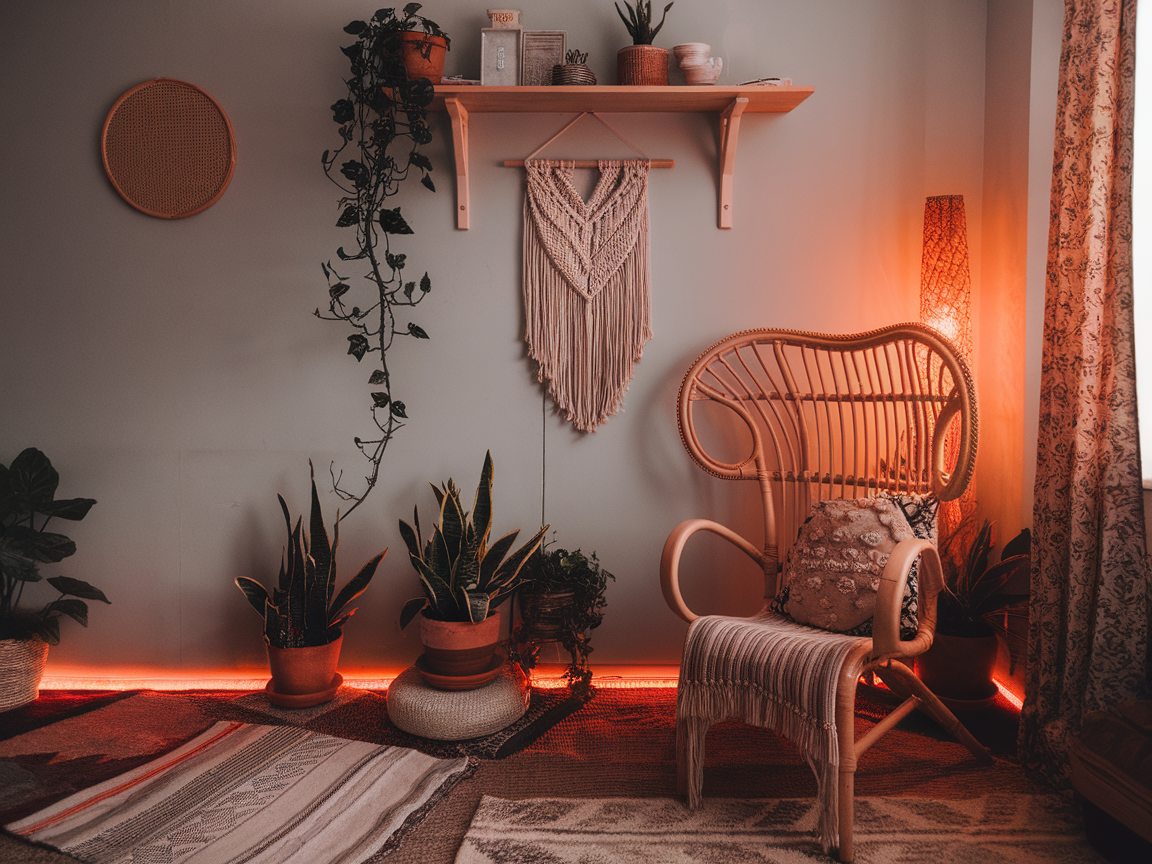 Boho decor corner